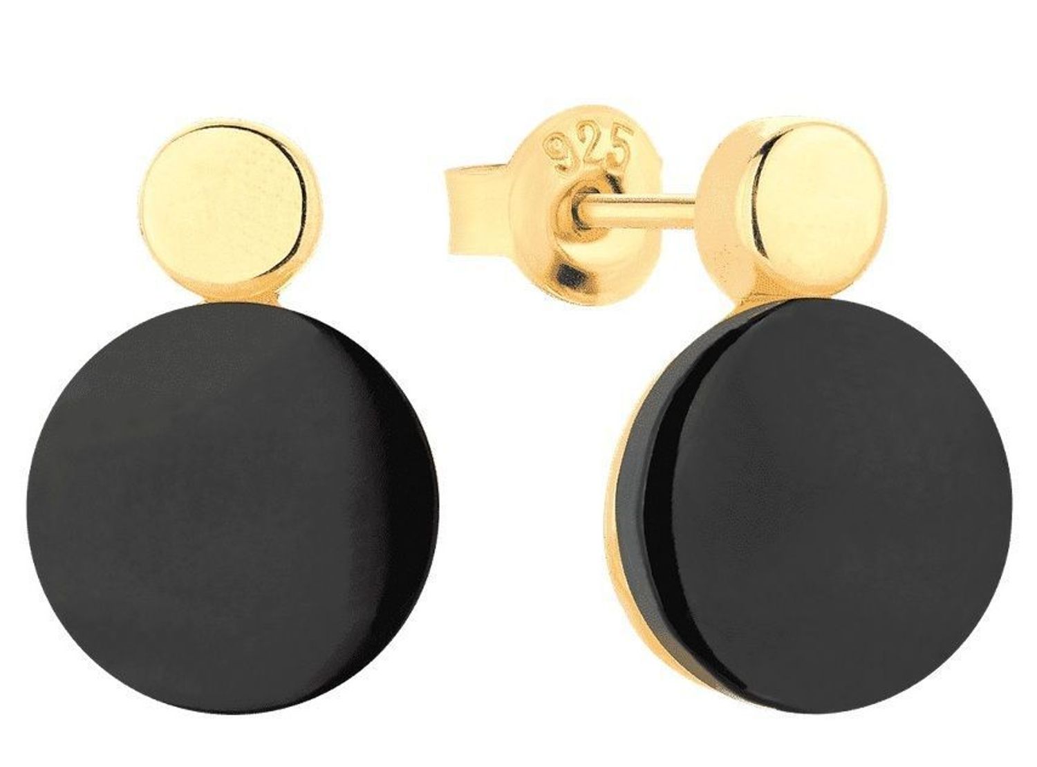 Kolczyki srebrne pozłacane z onyksem DZK256 ONX Z.  Kolczyki srebrne pozłacane. Kolczyki srebrne. Kolczyki srebrne z onyksem. Kolczyki srebrne idealne na prezent. Kolczyki srebrn.jpg